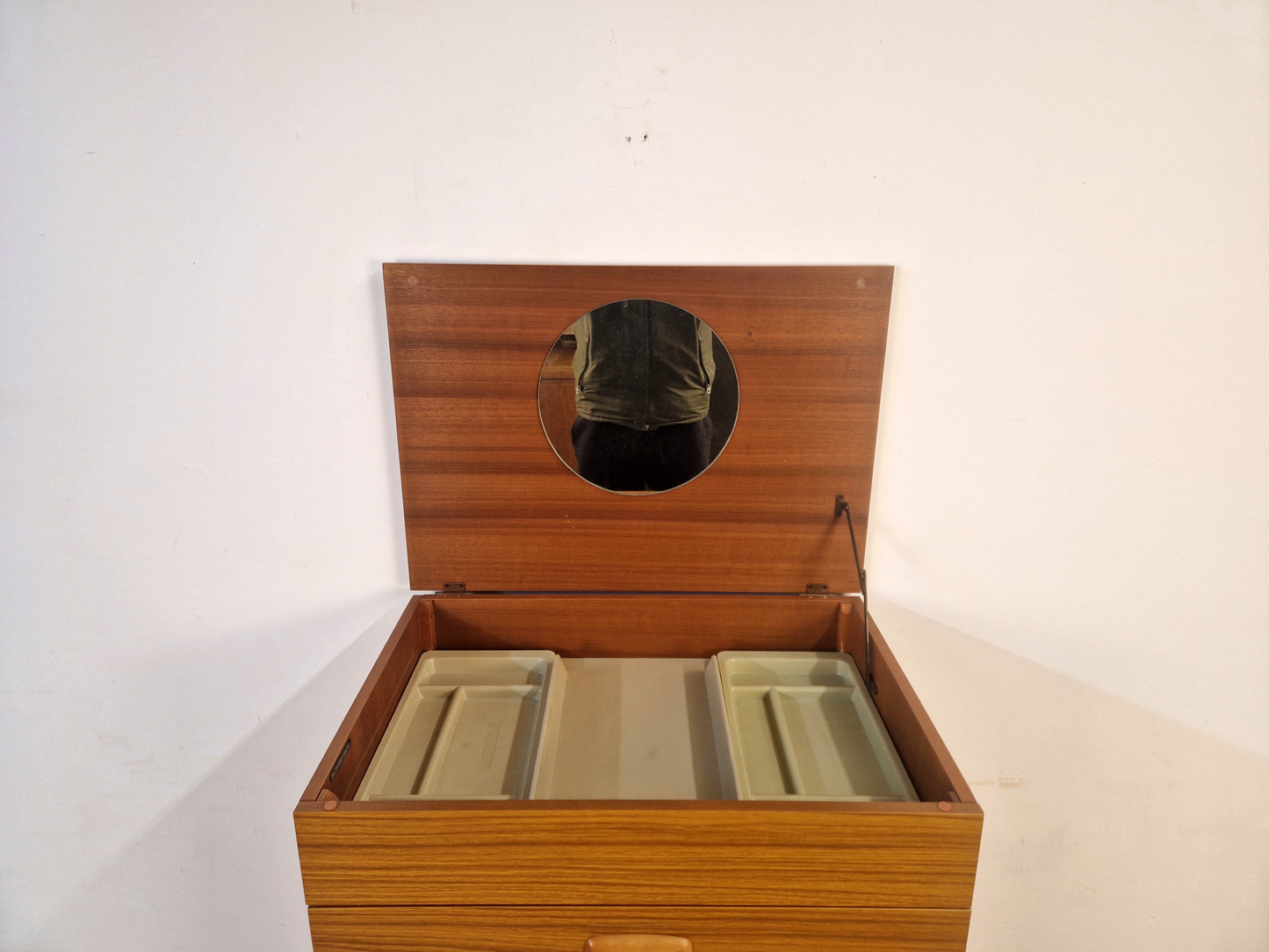 Schreiber Vintage Mid Century Medium Teak Tallboy Chest of Drawers