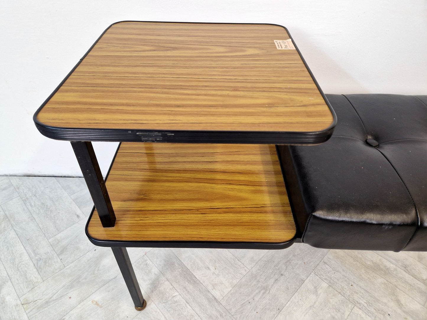 Vintage 1970's Mid Century Compact Telephone Table Seat Bookshelf Combination Piece
