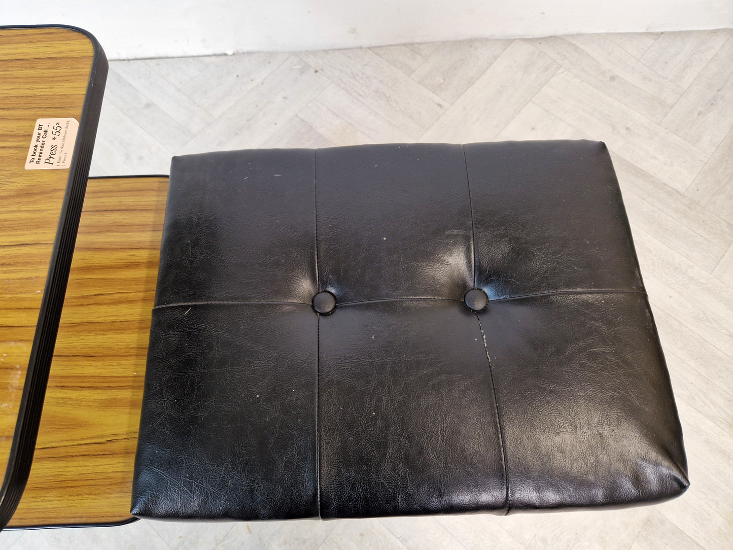 Vintage 1970's Mid Century Compact Telephone Table Seat Bookshelf Combination Piece