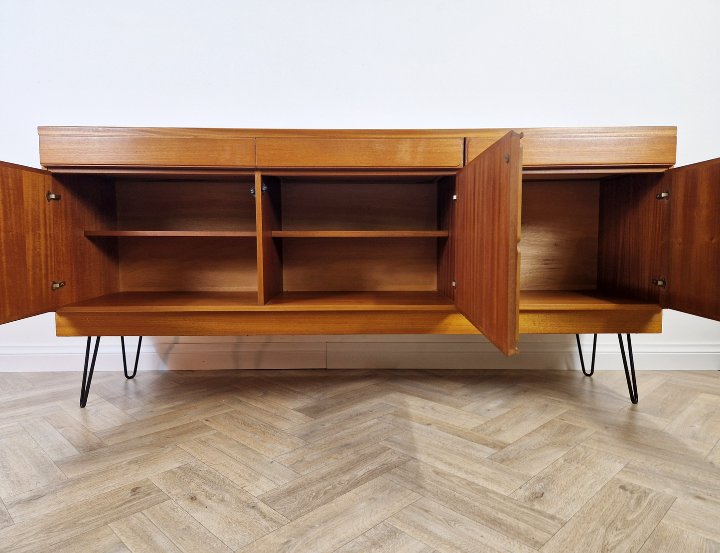 McIntosh Vintage Mid Century Danish Design Medium Teak Long Sideboard Buffet Credenza