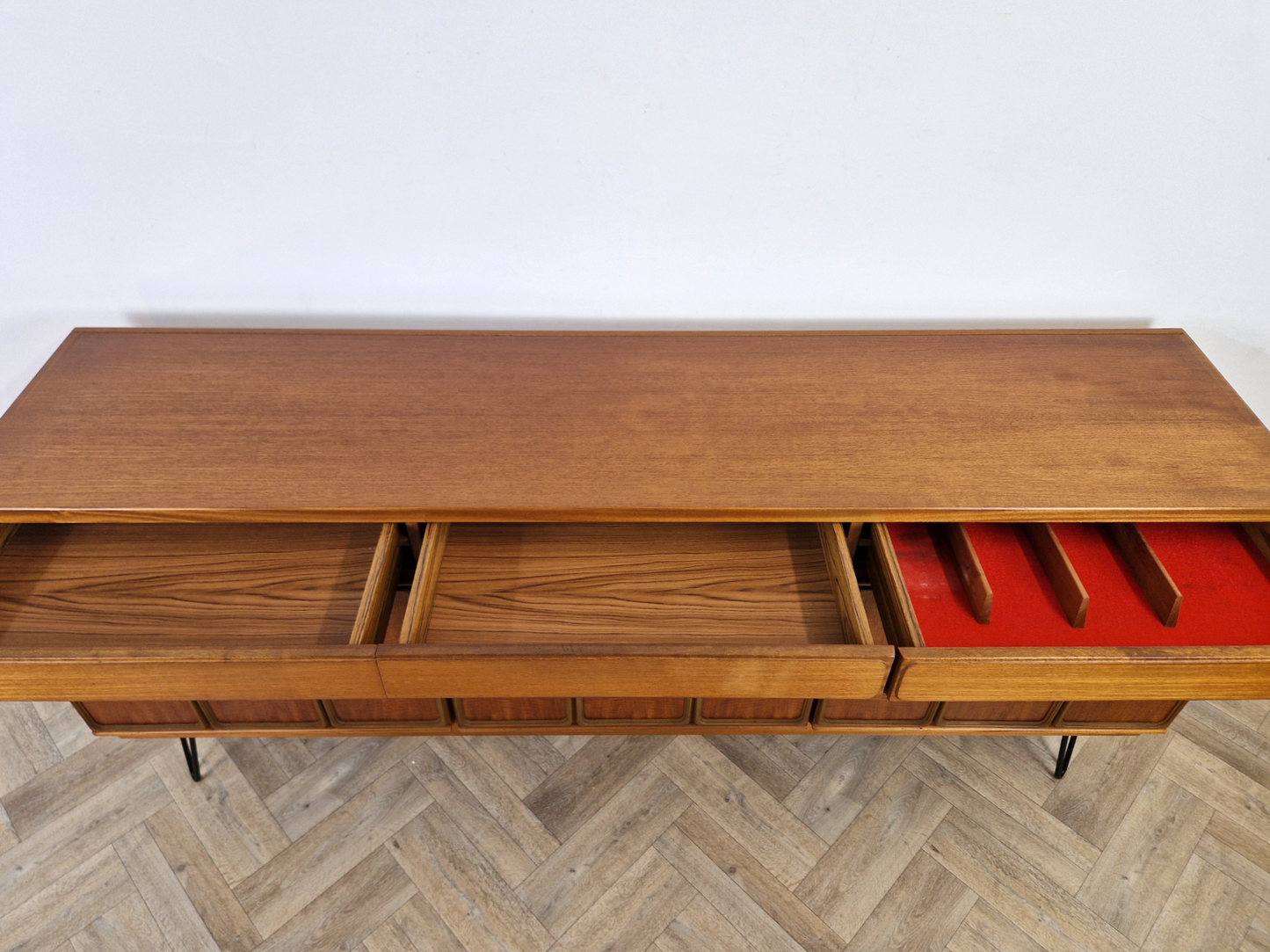 McIntosh Vintage Mid Century Danish Design Medium Teak Long Sideboard Buffet Credenza