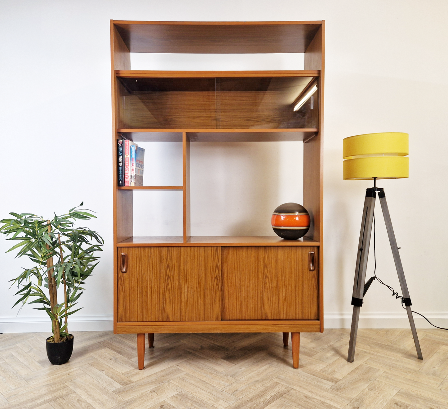 Schreiber Vintage Mid Century Danish Design Room Divider Bookcase Sideboard