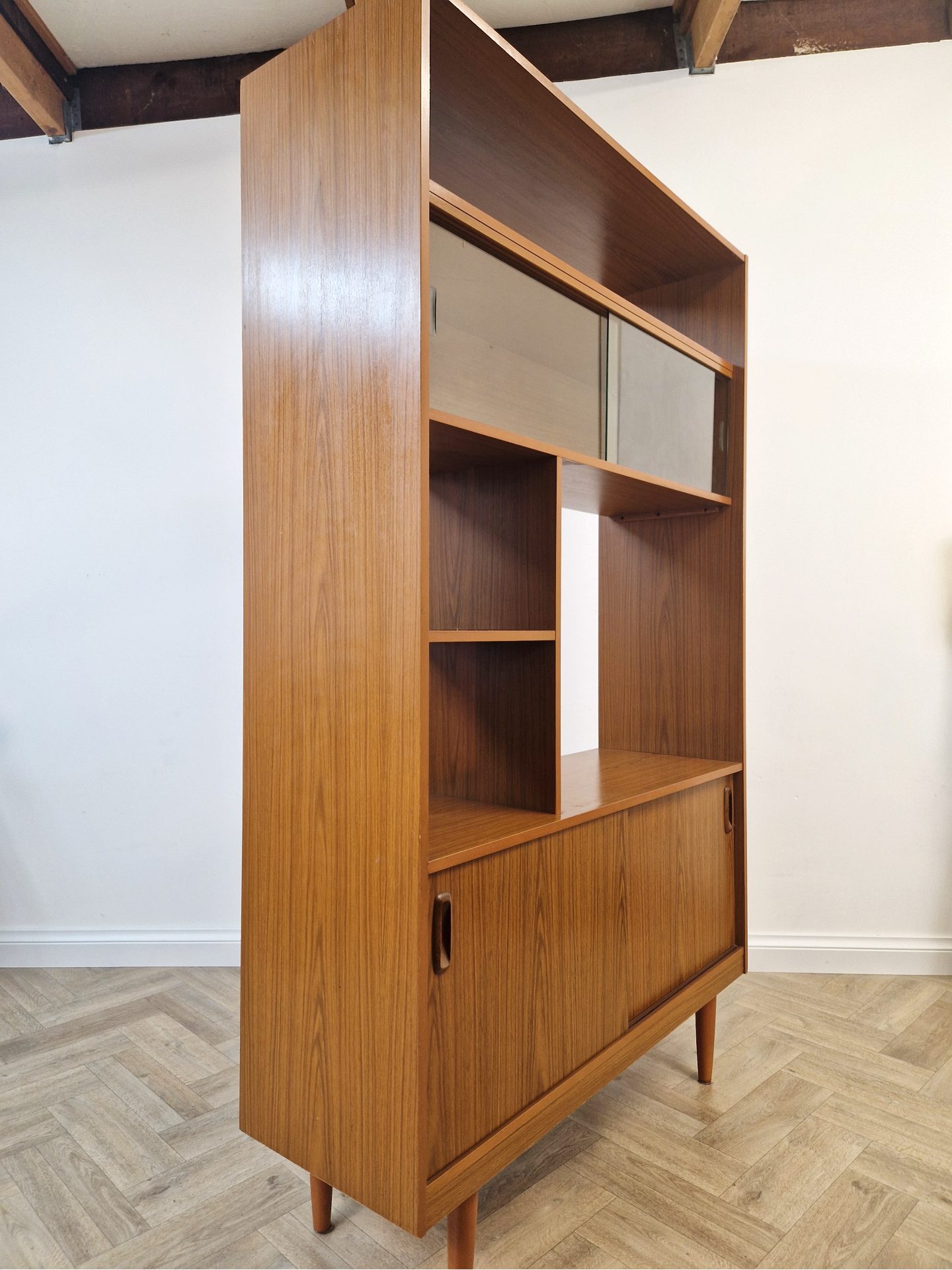 Schreiber Vintage Mid Century Danish Design Room Divider Bookcase Sideboard