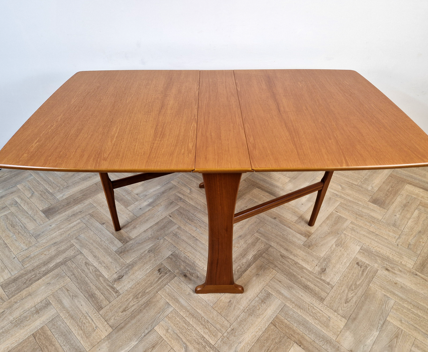 Vintage Mid Century Solid Teak Danish Design Drop Leaf Gate Leg Dining Table