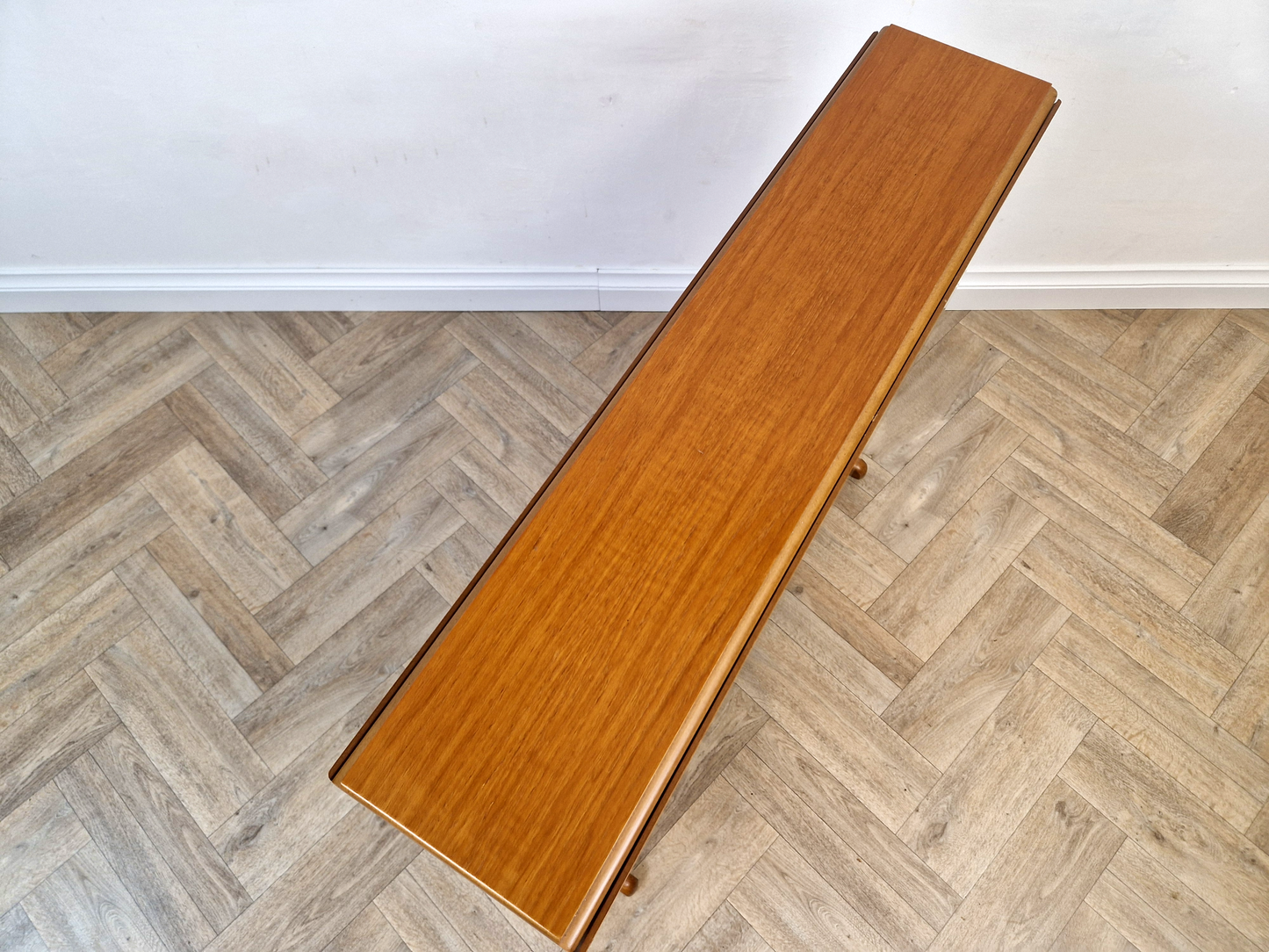 Vintage Mid Century Solid Teak Danish Design Drop Leaf Gate Leg Dining Table