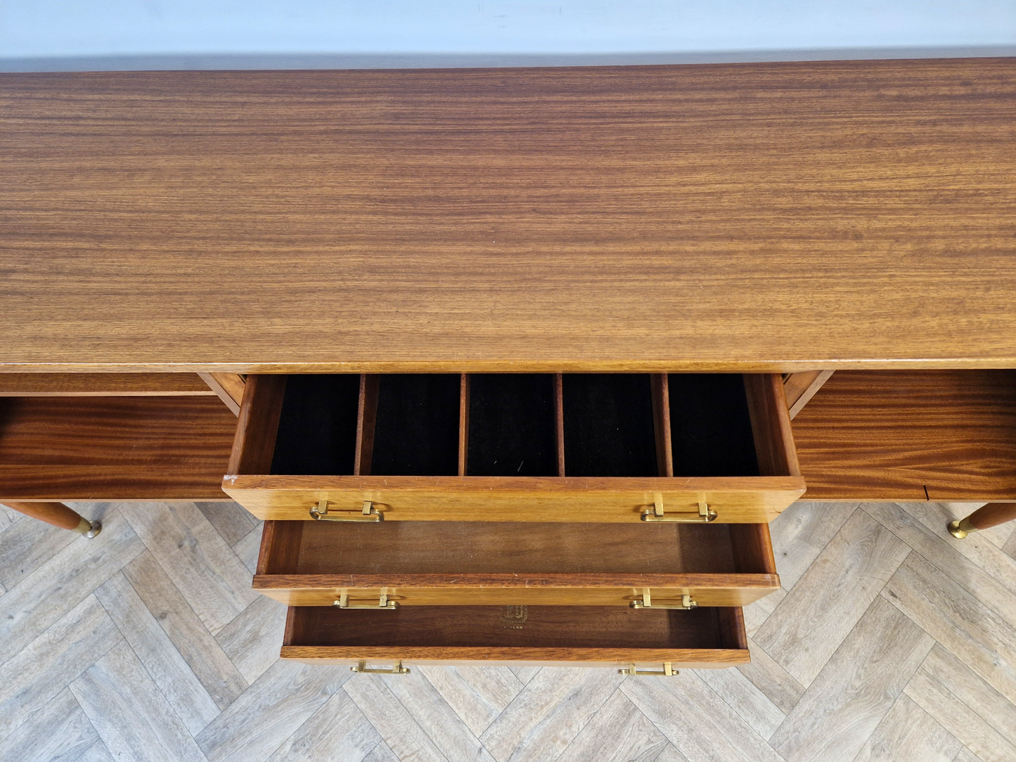 G Plan E Gomme Gold Label Mid Century Danish Design Gold Teak Sideboard Buffet Credenza
