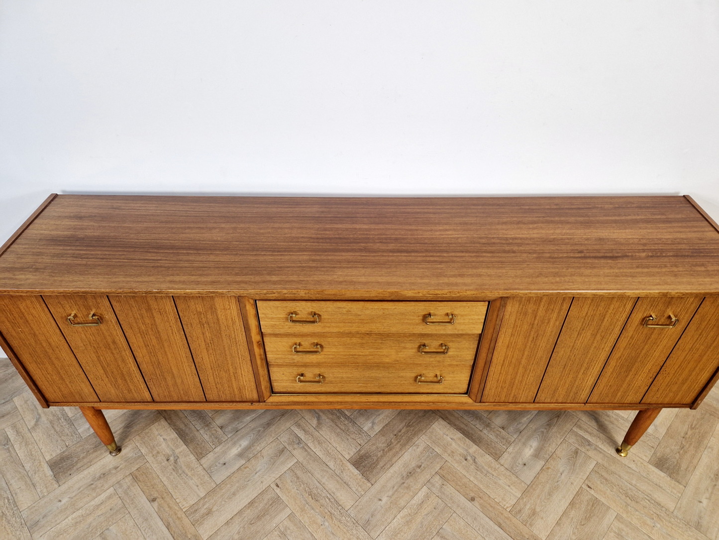G Plan E Gomme Gold Label Mid Century Danish Design Gold Teak Sideboard Buffet Credenza