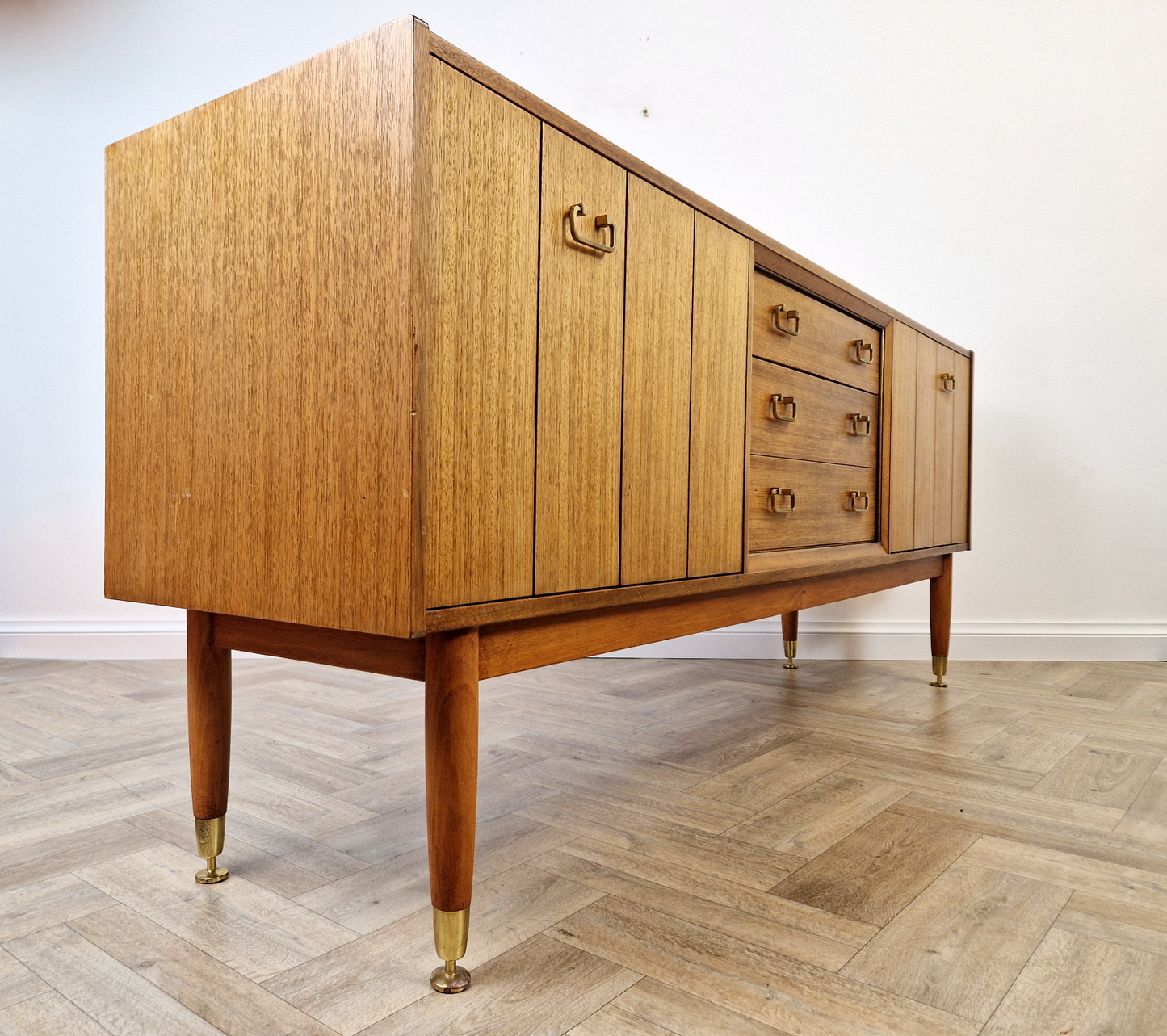 G Plan E Gomme Gold Label Mid Century Danish Design Gold Teak Sideboard Buffet Credenza