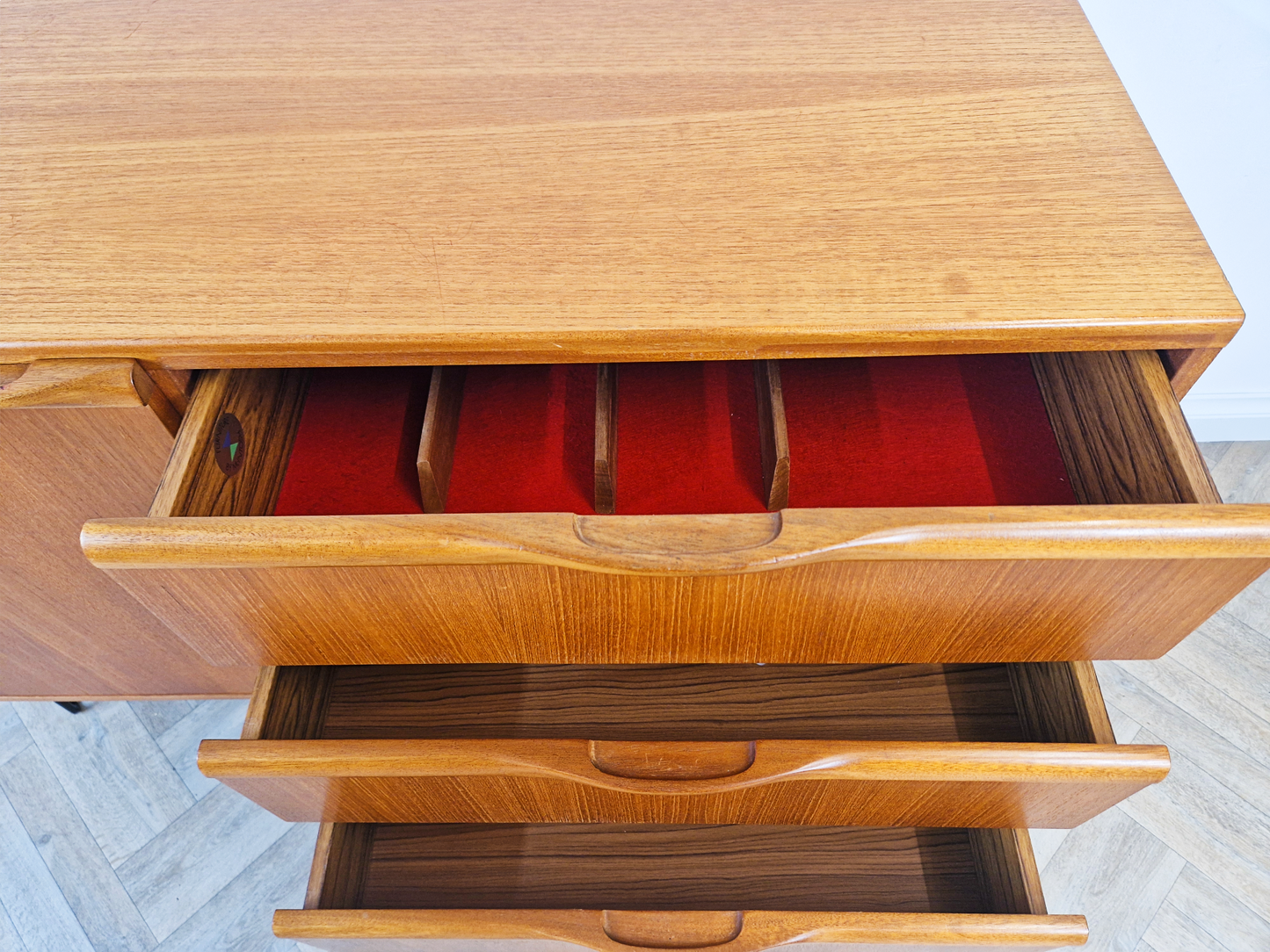 McIntosh Vintage Mid Century Medium Teak Danish Design Compact Sideboard