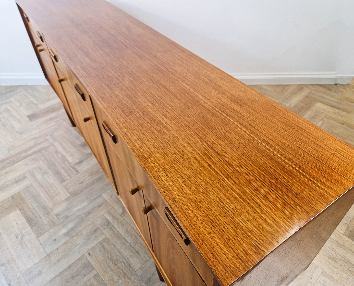 McIntosh 1960s Vintage Mid Century Pyramid Teak Danish Design Sideboard Buffet Credenza