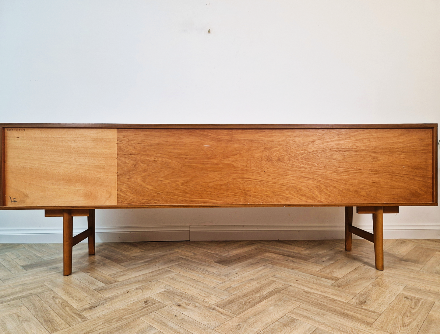 Avalon Vintage 1960s Danish Medium Teak Design Long John Sideboard Buffet Credenza