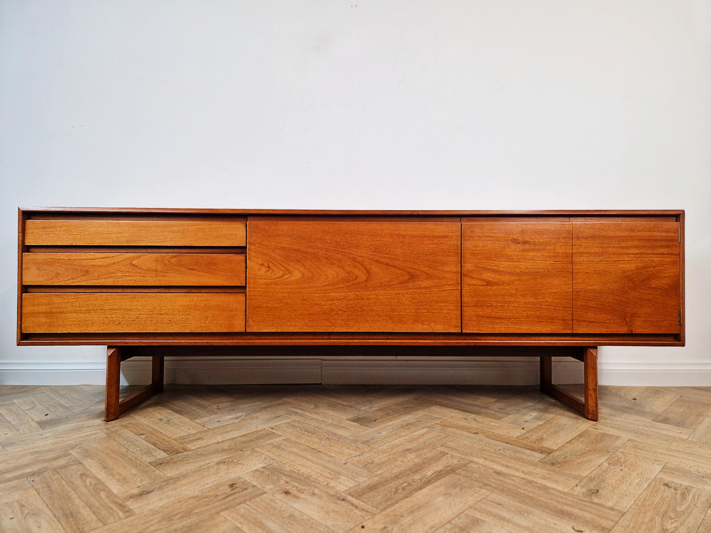 White & Newton Vintage Mid Century 1960s Long John Danish Design Buffet Credenza