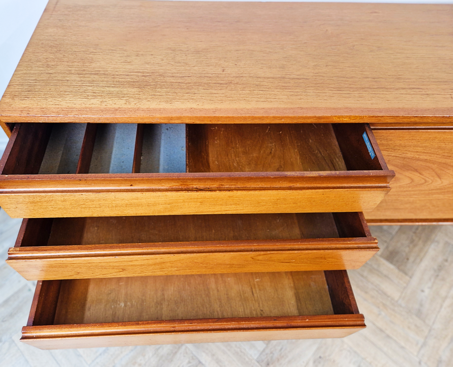 White & Newton Vintage Mid Century 1960s Long John Danish Design Buffet Credenza