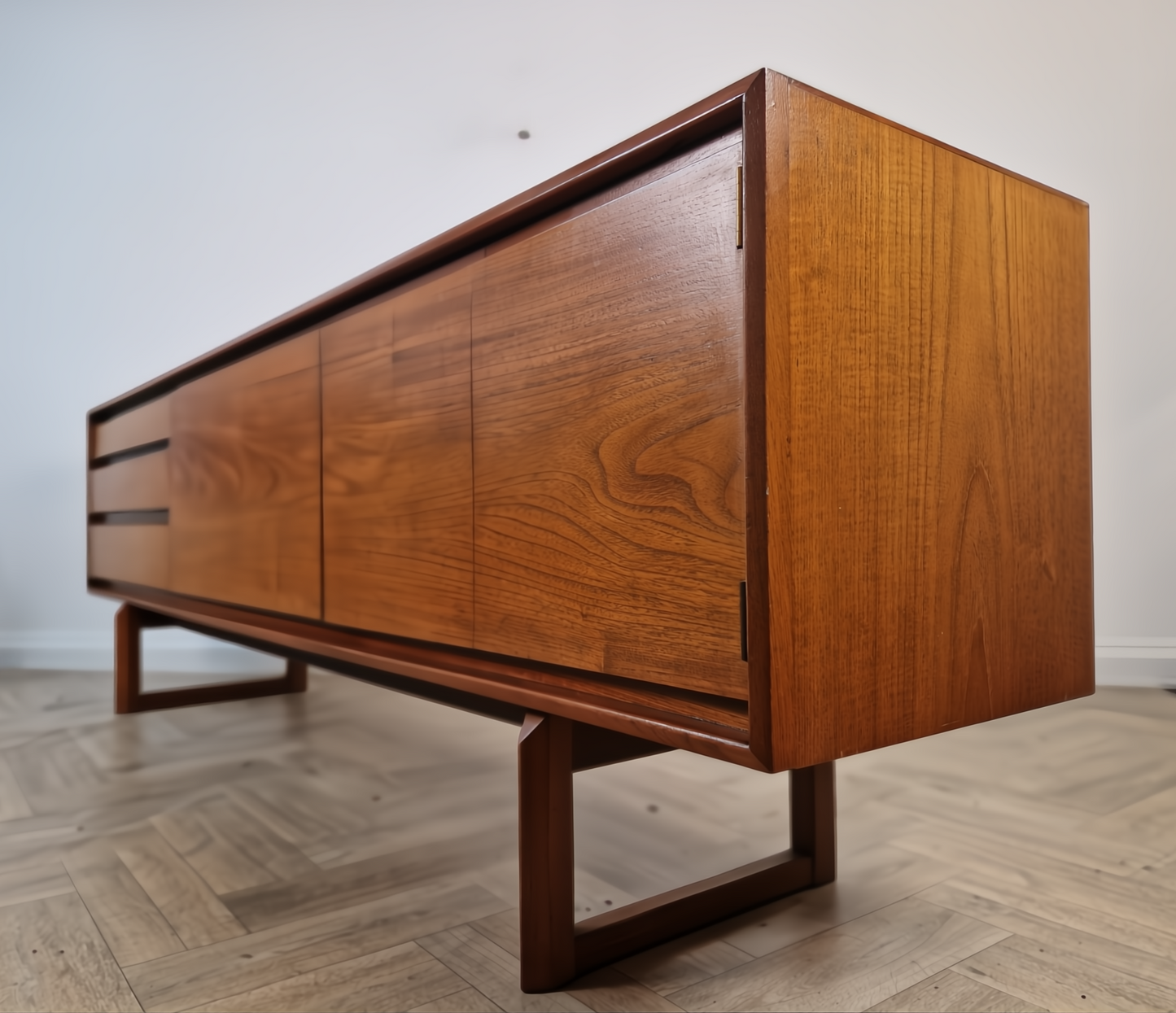White & Newton Vintage Mid Century 1960s Long John Danish Design Buffet Credenza