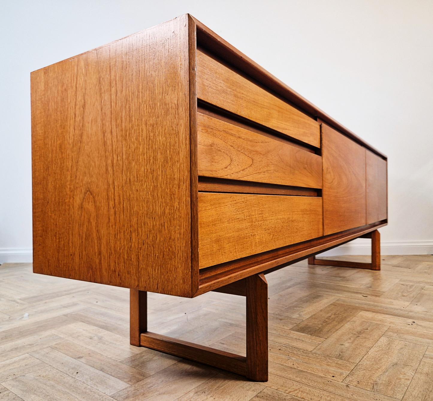 White & Newton Vintage Mid Century 1960s Long John Danish Design Buffet Credenza