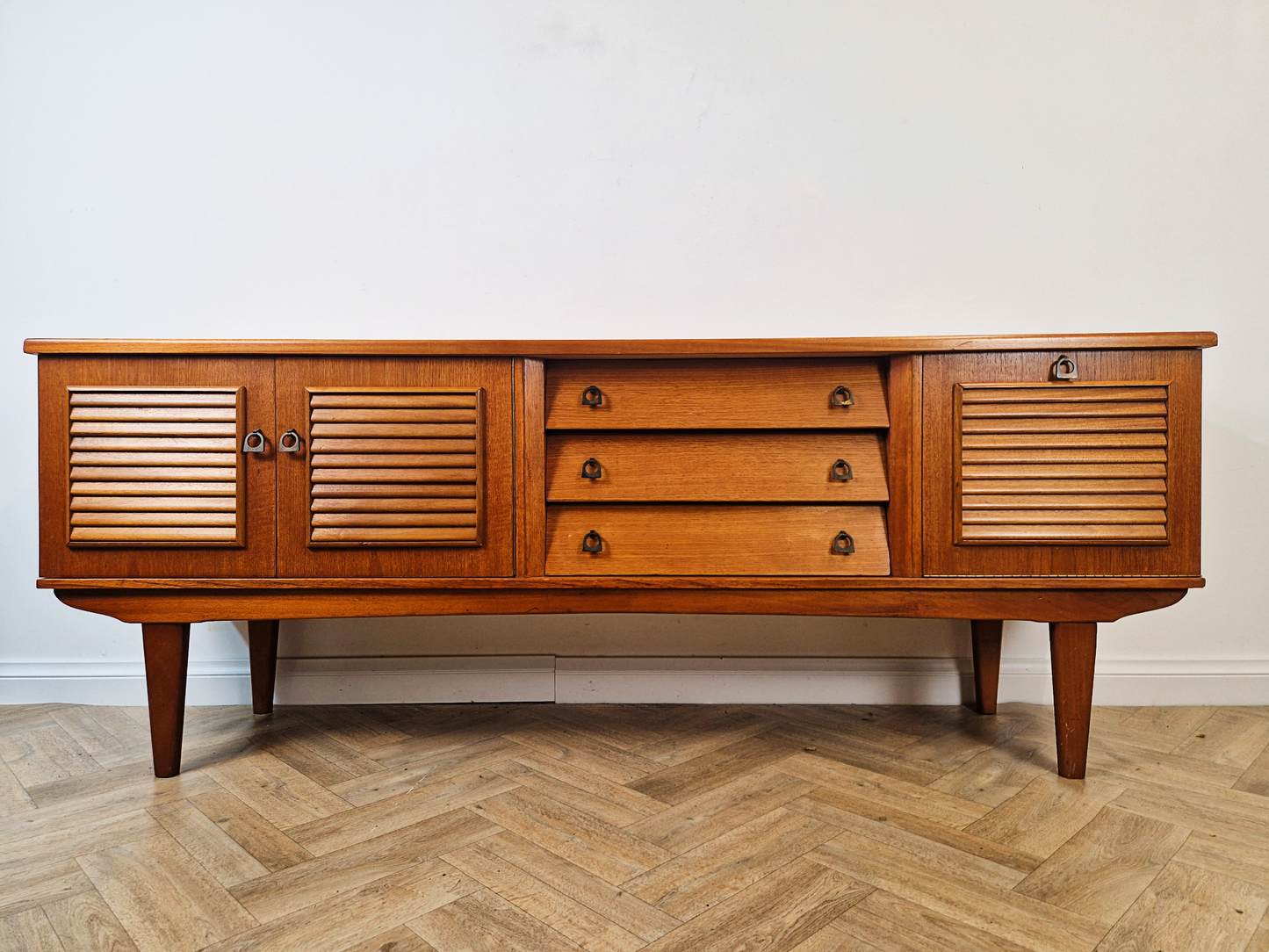 Portwood Vintage Mid Century Golden Teak 1960s Danish Design Sideboard Credenza
