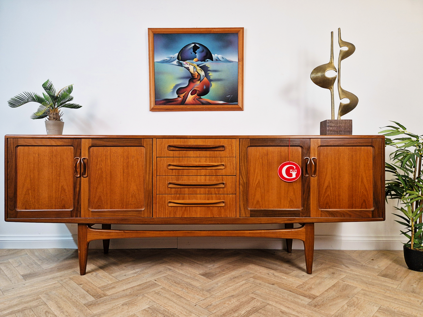 G Plan Fresco Red Label Mid Century Danish Deisgn Long John Sideboard Buffet Credenza
