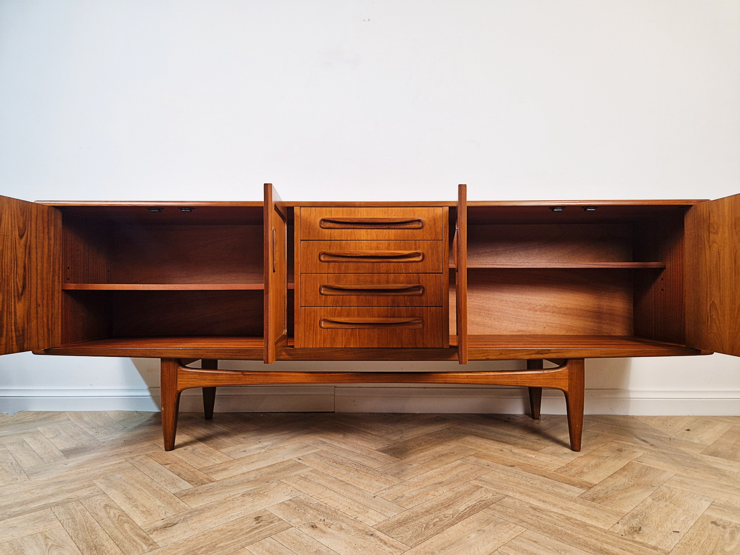 G Plan Fresco Red Label Mid Century Danish Deisgn Long John Sideboard Buffet Credenza