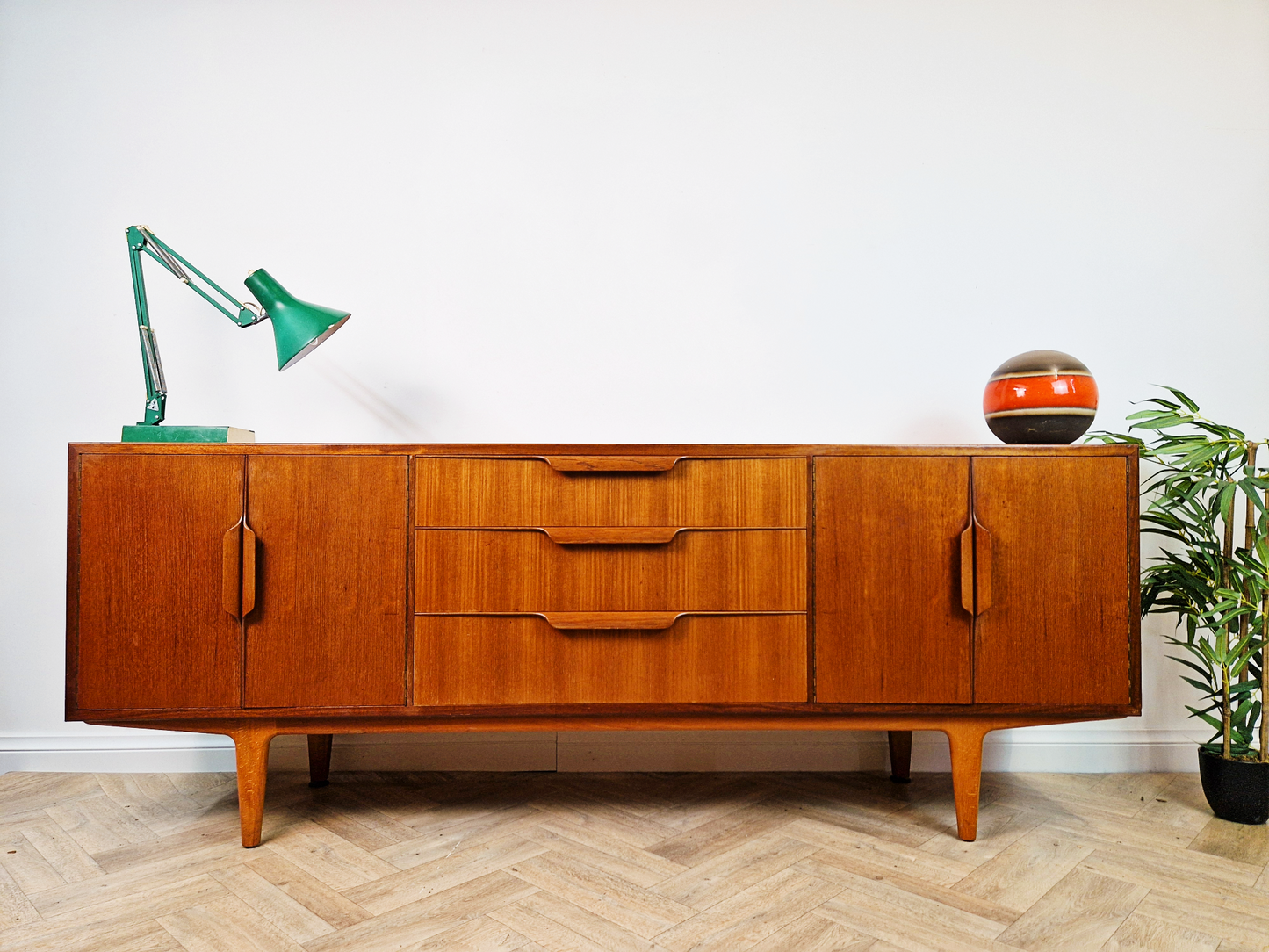 C.W.S Furniture Mid Century 1960s Danish Design Long Sideboard Buffet Credenza
