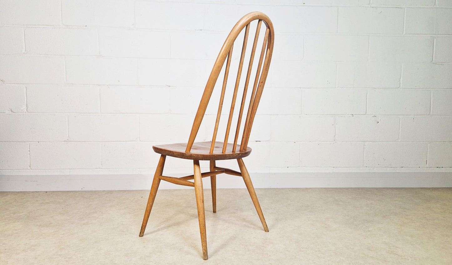 Ercol Windsor Vintage Mid Century Solid Elm Plank Table & Dining Chair Set