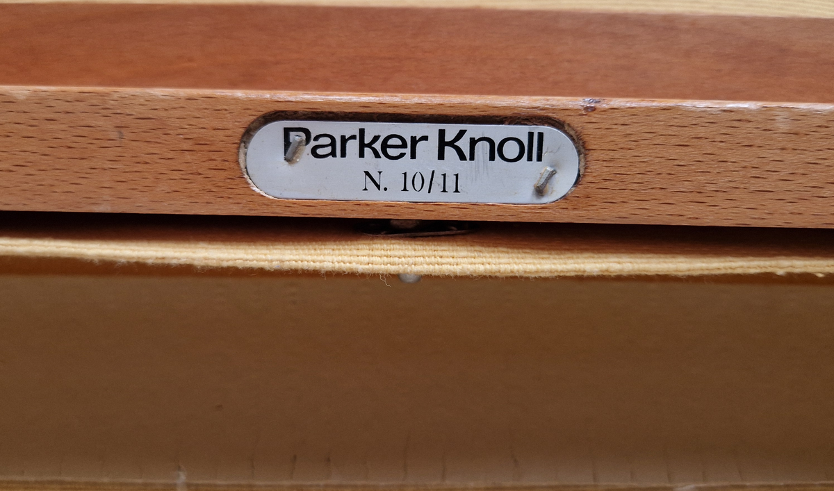 Parker Knoll Mid Century 1960s Fabric & Beech Royal Blue Lounge Accent Chair Armchair