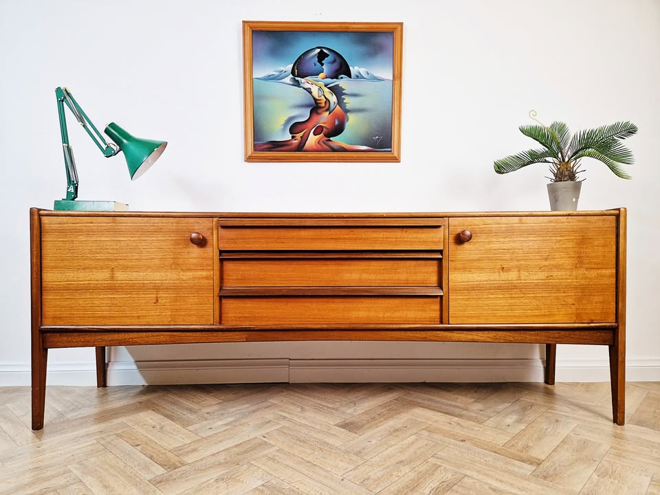 Younger 1960's Mid Century Scandinavian Design Vintage Teak Sideboard Buffet Credenza
