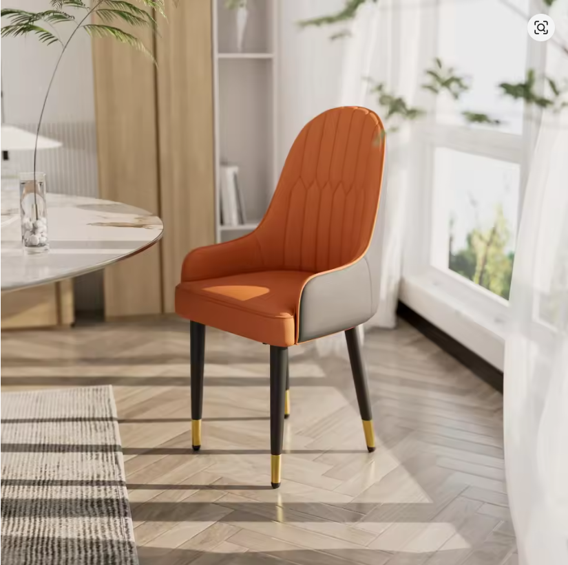 Set of 2 X Mid Century Modern Solid Wood & Leather Microfibre Dining Kitchen Bar Chairs