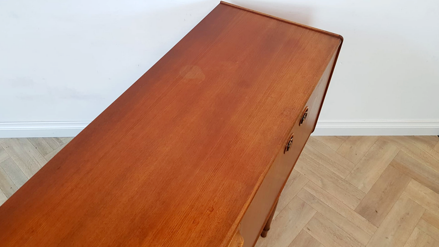 A.H McIntosh Vintage Mid Century Medium Teak Danish Design Long Sideboard Buffet Credenza