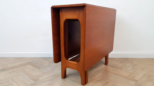 Vintage Mid Century Solid Teak Danish Design Drop Leaf Gate Leg Dining Table