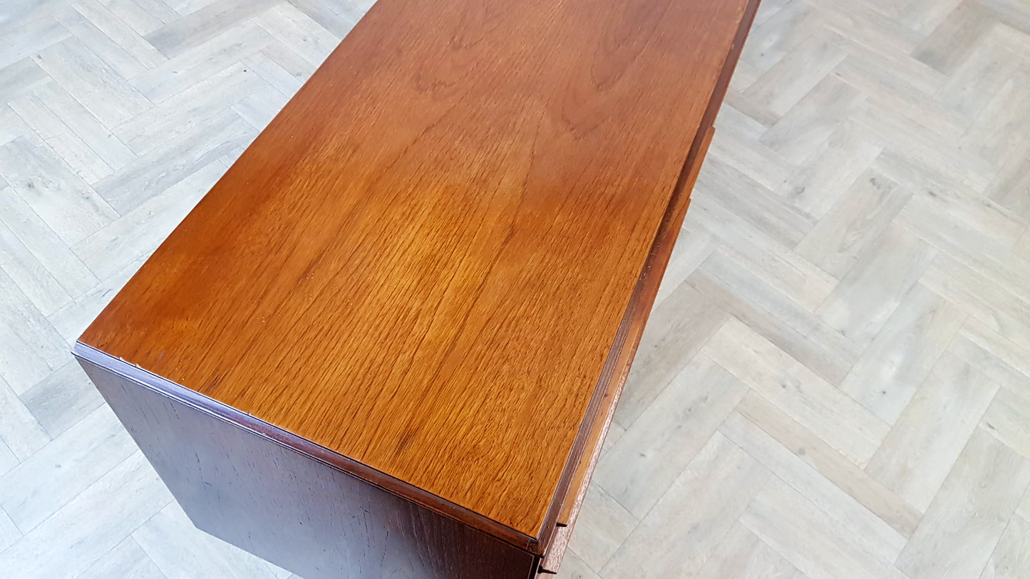 White & Newton Vintage Mid Century Teak 1960s Long Sideboard Buffet Credenza