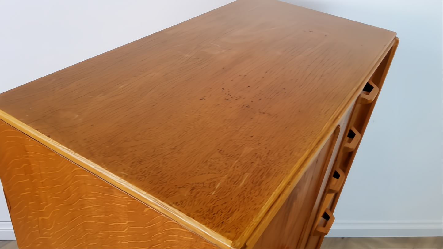 G Plan E Gomme Gold Label 1950's Vintage Wardrobe Cabinet Chest Drawers Combination Piece