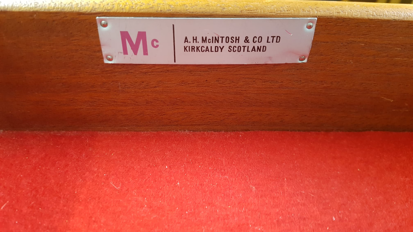 A.H McIntosh Vintage Mid Century 1960 Solid Teak Danish Design Compact Sideboard