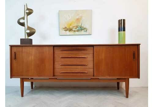 Nils Jonsson for Troeds Vintage 1960s Pyramid Teak Swedish Sideboard Buffet Credenza