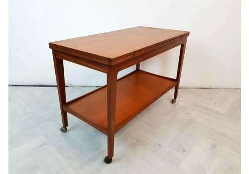 Vintage Mid Century Medium Teak Metamorphic Coffee Table Entertainment Trolley