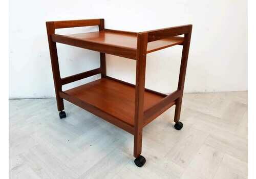 Vintage Mid Century Solid Teak Danish Design Drinks Entertainment Trolley