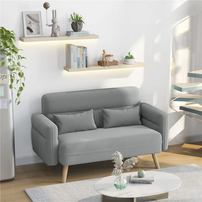 Mid Century Modern Danish Design 2 Seater Compact Sofa With Lumbar Support