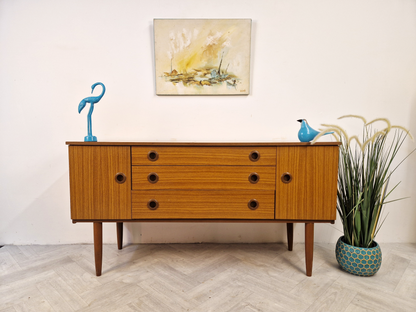Schreiber Vintage Mid Century Medium Teak Danish Design Sideboard Buffet BL392