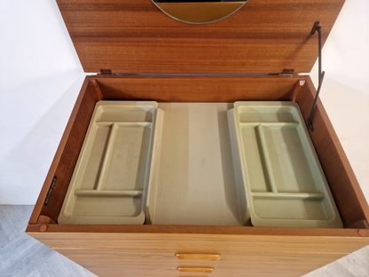 Schreiber Vintage Mid Century Medium Teak Tallboy Chest of Drawers