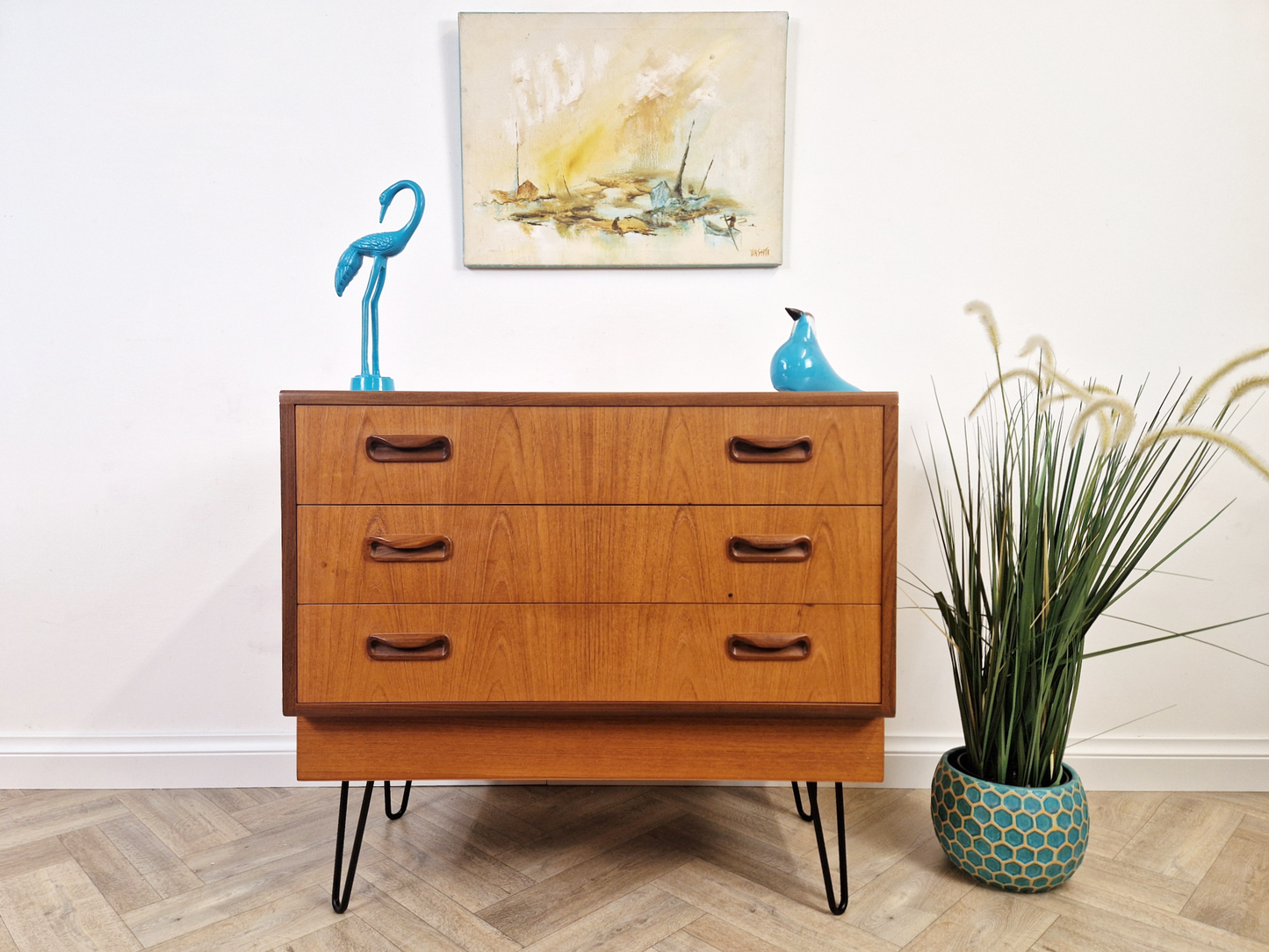 VB Wilkins G Plan Fresco Red Label Vintage Mid Century Medium Teak Chest of Drawers Sideboard