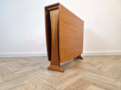 Vintage Mid Century Solid Teak Danish Design Drop Leaf Gate Leg Dining Table