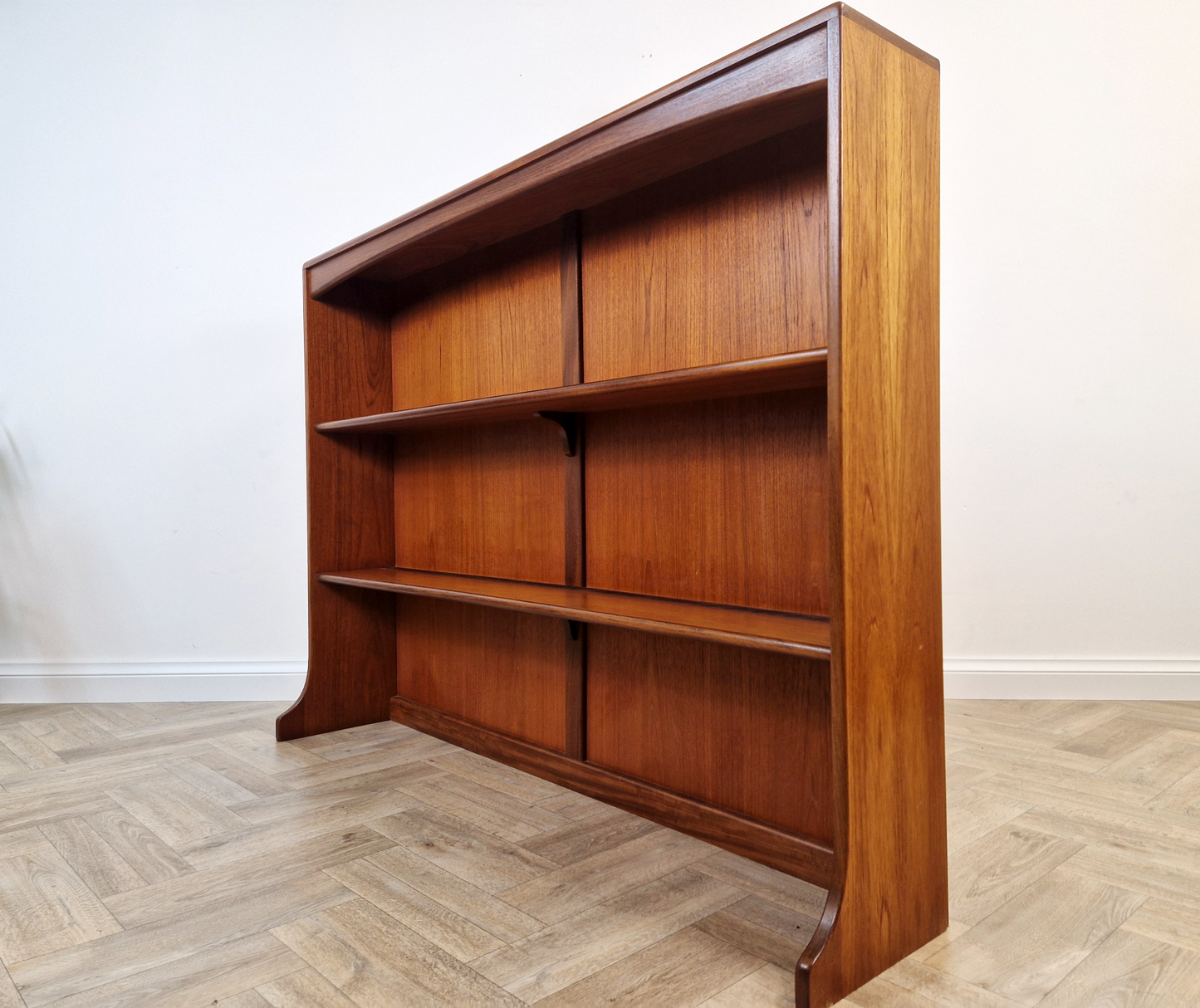 G Plan Fresco Vintage Mid Century Solid Teak Double Length Danish Design Bookcase