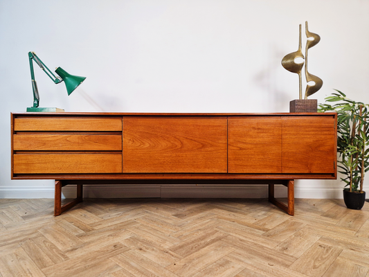 White & Newton Vintage Mid Century 1960s Long John Danish Design Buffet Credenza