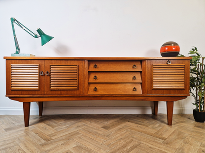 Portwood Vintage Mid Century Golden Teak 1960s Danish Design Sideboard Credenza