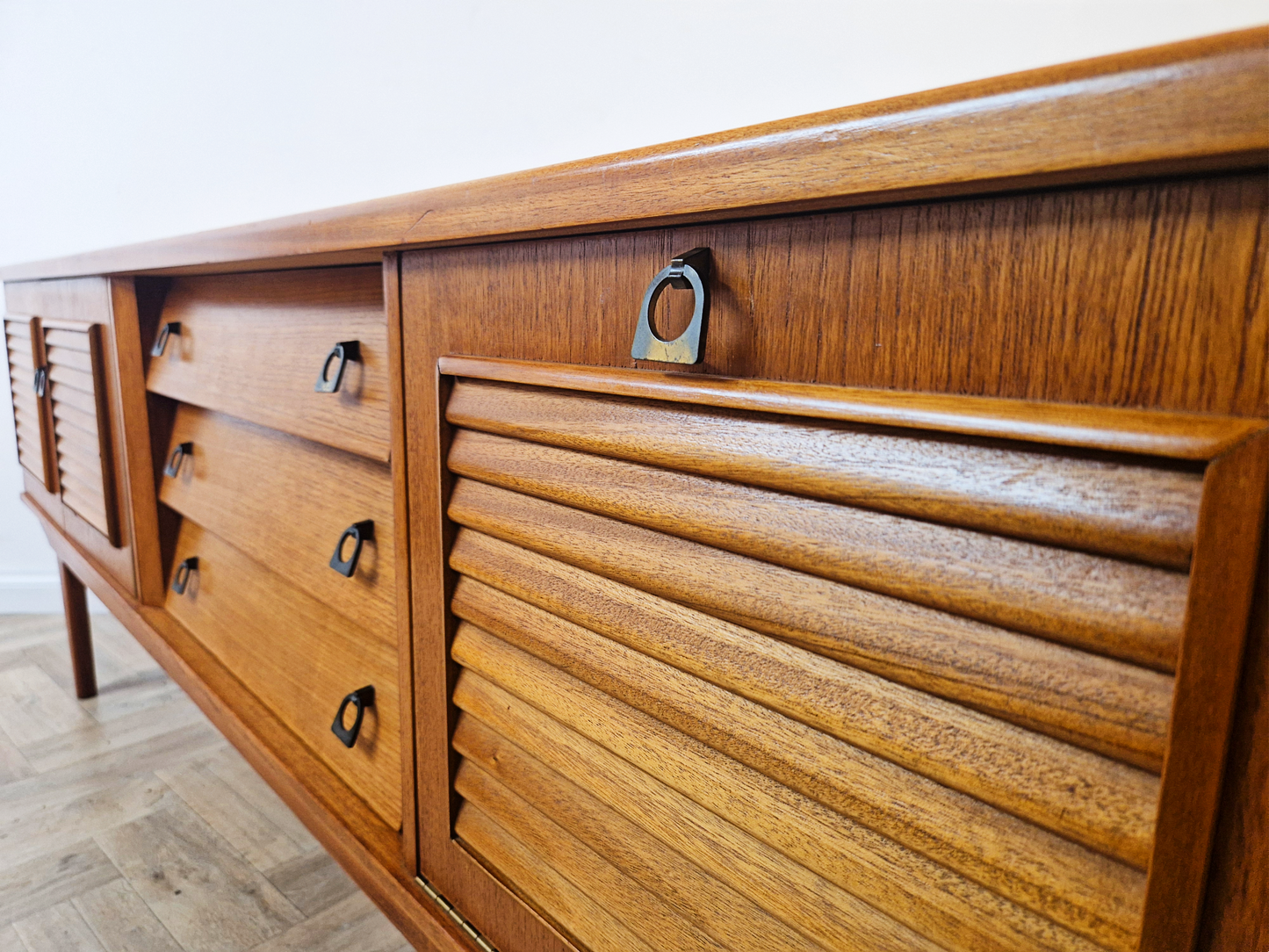 Portwood Vintage Mid Century Golden Teak 1960s Danish Design Sideboard Credenza
