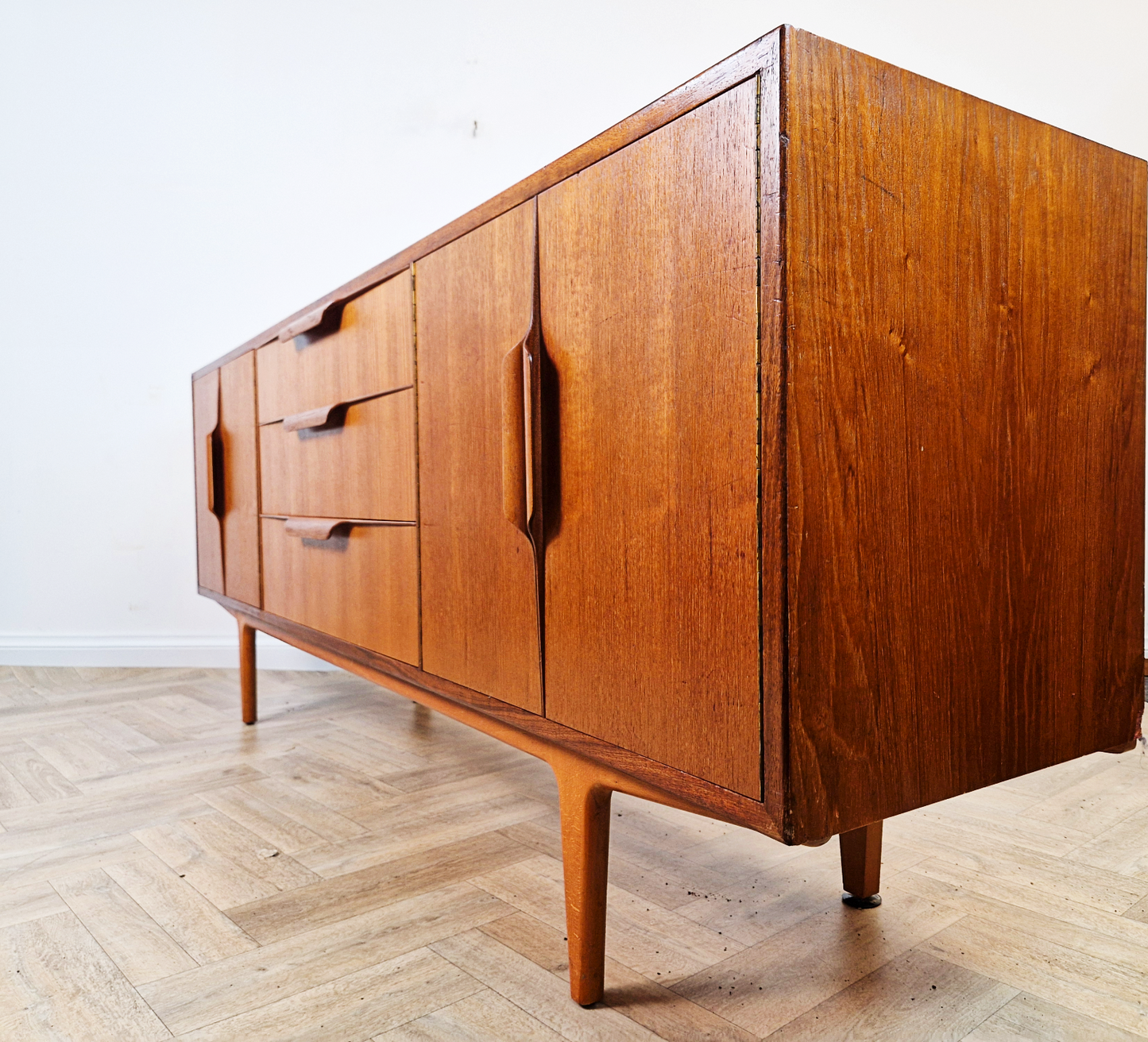 C.W.S Furniture Mid Century 1960s Danish Design Long Sideboard Buffet Credenza