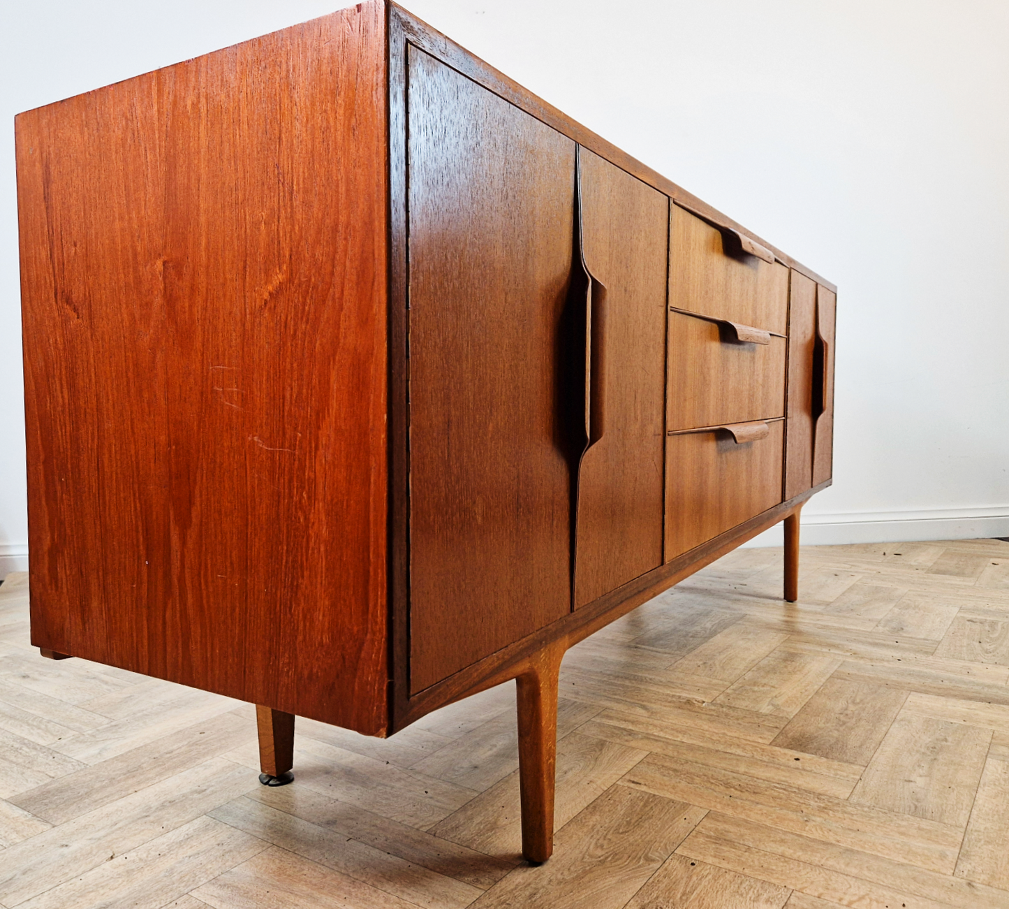 C.W.S Furniture Mid Century 1960s Danish Design Long Sideboard Buffet Credenza