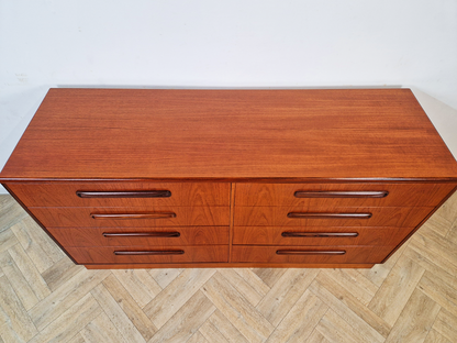 V.B. Wilkins G Plan Vintage Mid Century Danish Design Teak Double Chest of Drawers Sideboard
