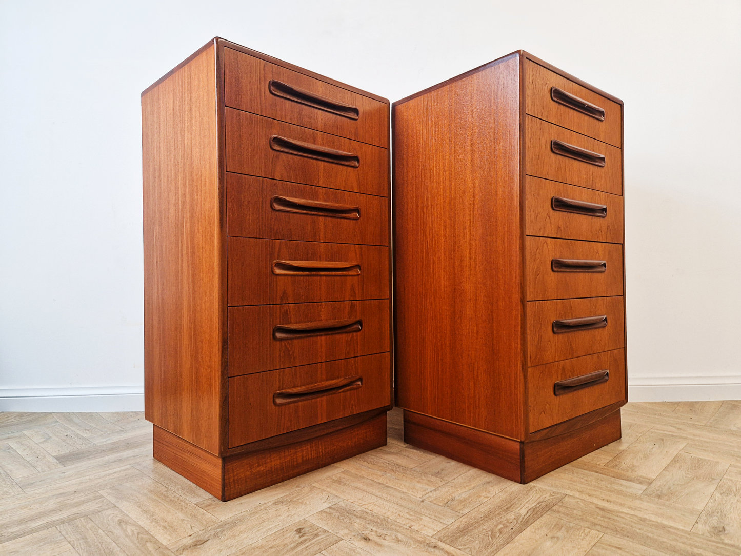 V.B Wilkins G Plan Vintage Danish Design 3 Piece Double & Tallboy Chest of Drawers Set