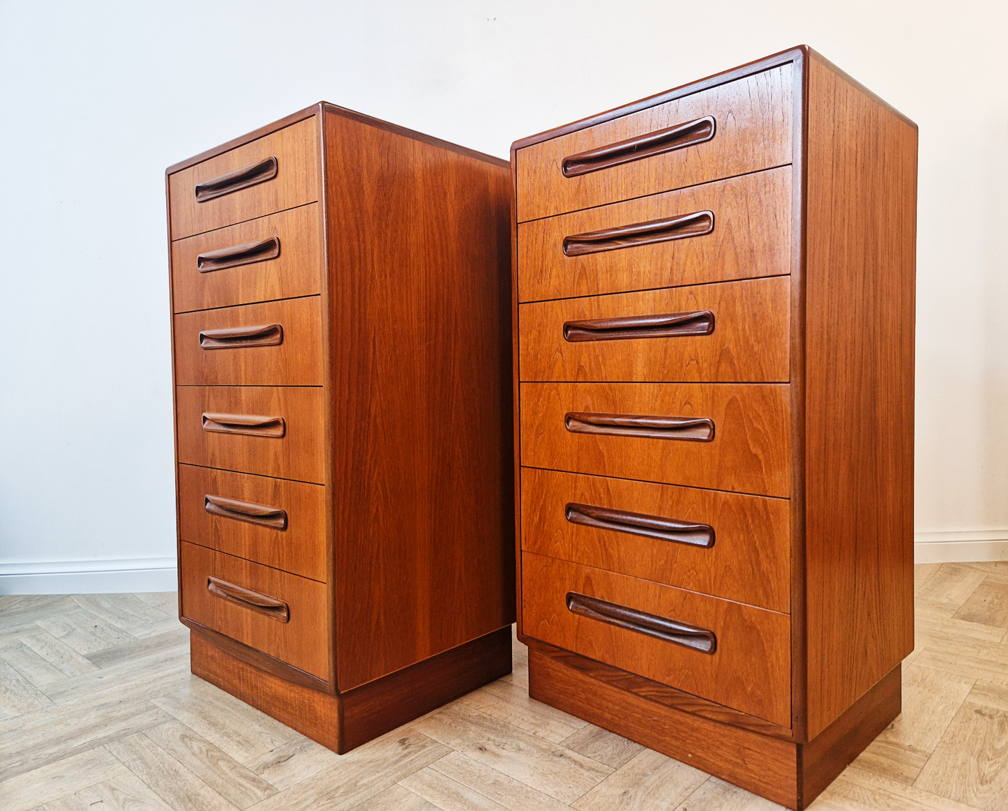 V.B Wilkins G Plan Vintage Danish Design 3 Piece Double & Tallboy Chest of Drawers Set