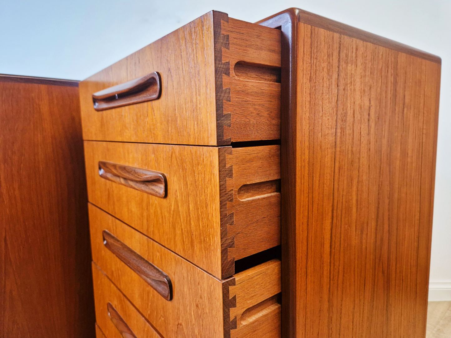 V.B Wilkins G Plan Vintage Danish Design 3 Piece Double & Tallboy Chest of Drawers Set